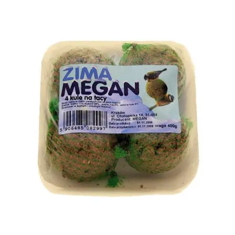 MEGAN Zestaw zimowy dla sikorek 4 kule na tacce 220g