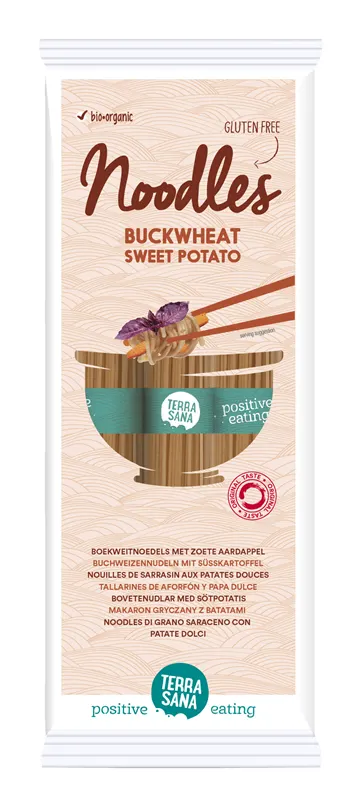 MAKARON (GRYCZANY TYPU NOODLE Z BATATAMI) BEZGLUTENOWY BIO 250 g - TERRASANA