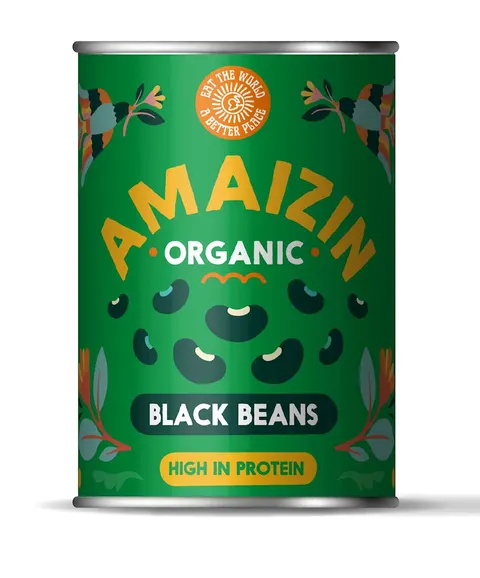 Fasola Czarna w Puszce BIO 400 g Amaizin