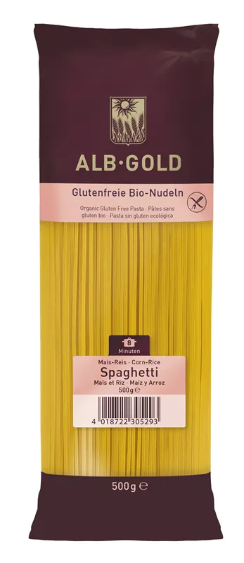 MAKARON (KUKURYDZIANO - RYŻOWY) SPAGHETTI BEZGLUTENOWY BIO 500 g - ALB GOLD