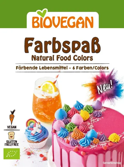 Barwniki Spożywcze BIO 6 Kolorów 6x8 g Biovegan