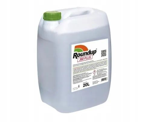 Roundup 360SL Plus 20L BAYER mocny herbicyd totalny z glifosatem, zwalcza wszystkie chwasty i perz w ogrodach, na działkach i terenach użytkowych