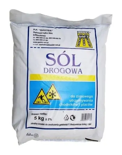 Sól drogowa 5 kg do zimowego utrzymania chodników i placów