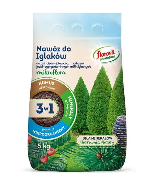 FLOROVIT MIKROFLORA PRO NATURA 3W1 NAWÓZ DO IGLAKÓW 5 KG