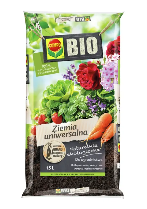Compo BIO Podłoże Ziemia uniwersalna 15l + Rękawice