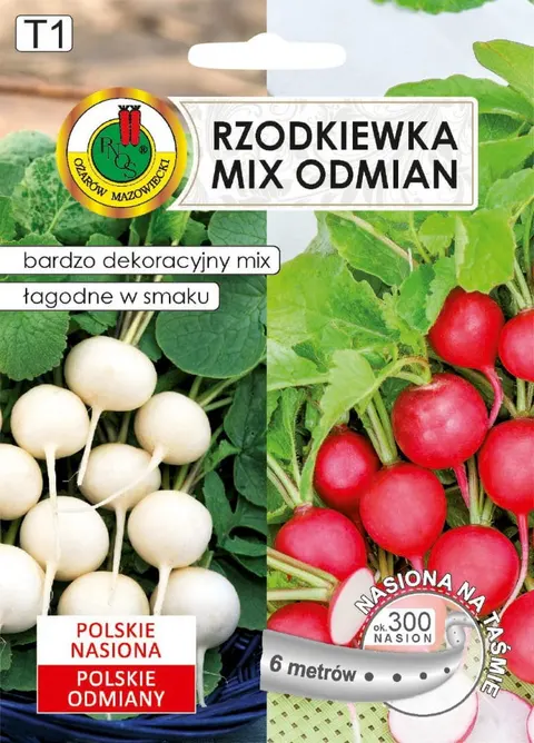 PNOS Rzodkiewka krasa+śnieżka mix odmian 6m taśma