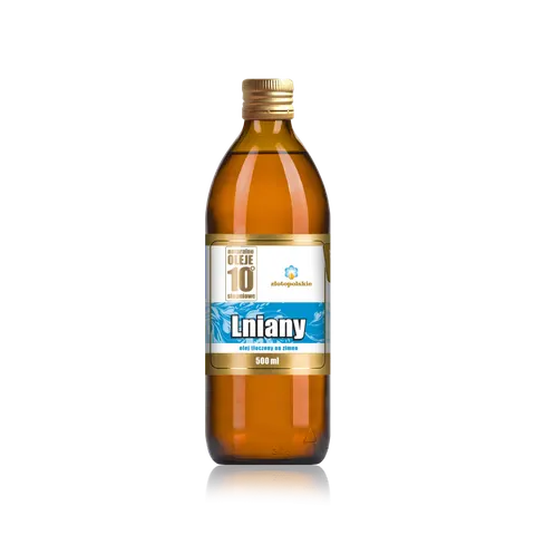 OLEJ LNIANY TŁOCZONY NA ZIMNO BIO 500 ml - ZŁOTO POLSKIE