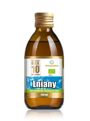 OLEJ LNIANY TŁOCZONY NA ZIMNO BIO 250 ml - ZŁOTO POLSKIE