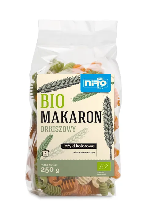 Makaron Orkiszowy Jeżyki KOLOROWE BIO 250 g Niro