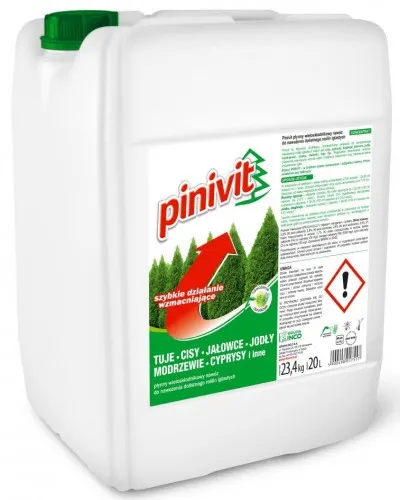 Nawóz do roślin iglastych PINIVIT 20L INCO płynny nawóz wieloskładnikowy, szybkie działanie wzmacniające, poprawia żywotność, tuje, cisy, jałowce, jod
