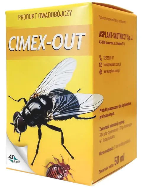 Cimex Out 50ml ASPLANT zwalcza muchy, pluskwy, komary, meszki, środek owadobójczy, owady latające i biegające,