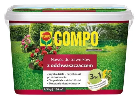 COMPO 3w1 Nawóz do trawników z odchwaszczaczem 4,5kg