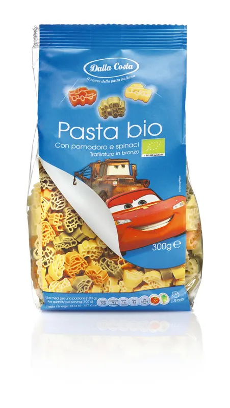 Makaron Semolinowy Trójkolorowy Disney Auta BIO 300 g Dalla Costa