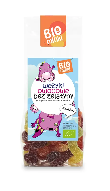 Wężyki Bez Żelatyny Bezglutenowe BIO 100 g BioMinki