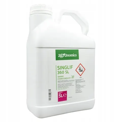 Singlif 360SL 5L AGRONOMICA herbicyd totalny, glifosat 360g/l, perz, chwasty wieloletnie, głęboko korzeniące się