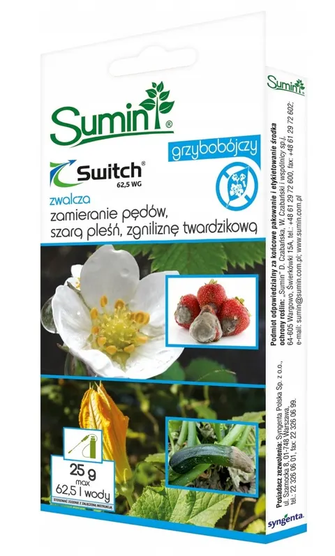 Switch 62,5 WG zwalcza zamieranie pędów, szarą pleśń, zgniliznę twardzikową 25g - SUMIN