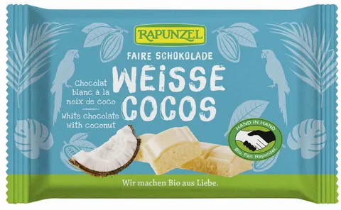 Czekolada Biała z Wiórkami Kokosowymi BIO 100 g Rapunzel