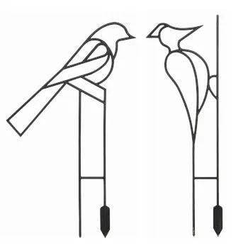 LAMELA Podpórki do roślin ptaki 42 - 45 cm – czarna