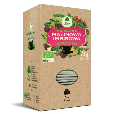 Herbatka Malinowo - Imbirowa BIO (20 x 3 g) Dary Natury