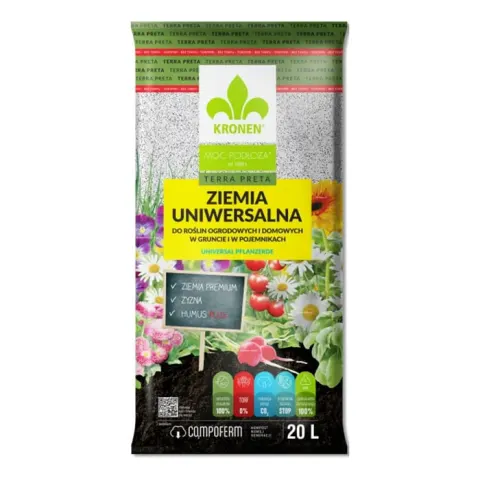 Ziemia uniwersalna podłoże bez torfu "Terra Preta" 20 l - Kronen