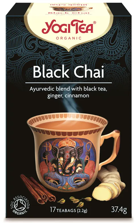 Herbata Czarna Black Chai z Imbirem i Cynamonem BIO (17x2,2 g) Yogi Tea