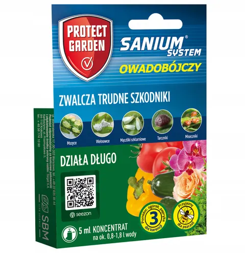Sanium System 5ml PROTECT GARDEN zwalcza trudne szkodniki, mszyce, wełnowce, mączliki, tarczniki, miseczniki, działa długo