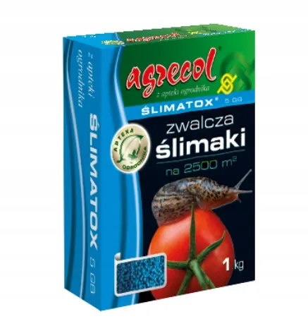 Agrecol Ślimatox 5GB 1kg granulowany preparat na ślimaki w ogrodzie, skuteczne ograniczanie i długotrwała ochrona, wydajny