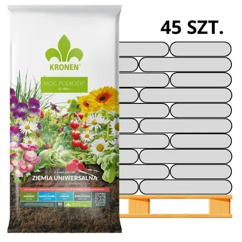 Ziemia uniwersalna podłoże bez torfu – Terra Preta – 50 l (paleta 45 szt.) Kronen
