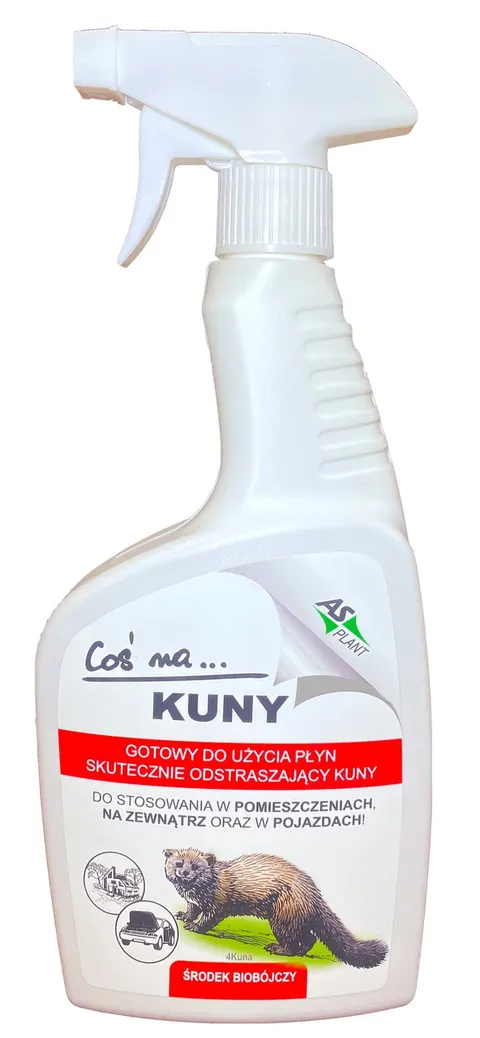 Coś na kuny 500ml ASPLANT odstraszacz na kuny, zawiera geraniol, gotowy do użycia, skuteczny