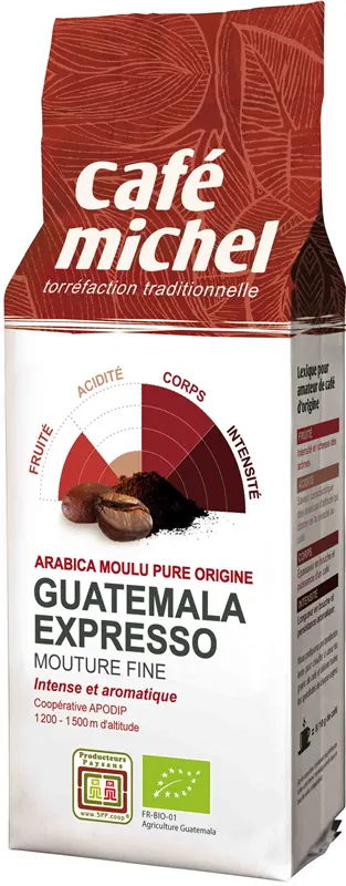 KAWA MIELONA ARABICA 100 % ESPRESSO GWATEMALA FAIR TRADE BIO 250 g - CAFE MICHEL