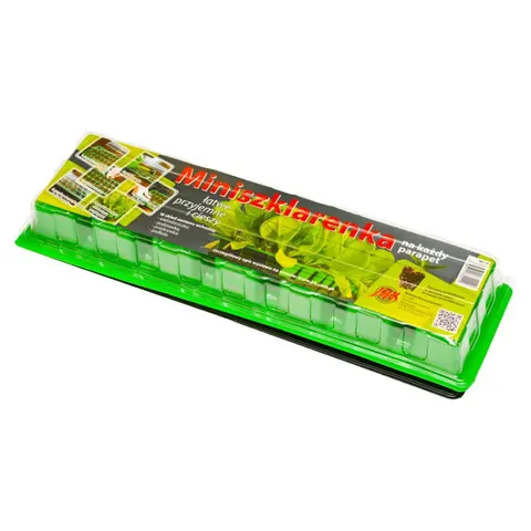 Miniszklarenka 56x56x55 mm / 14 komórek do rozsad + ziemia do siewu