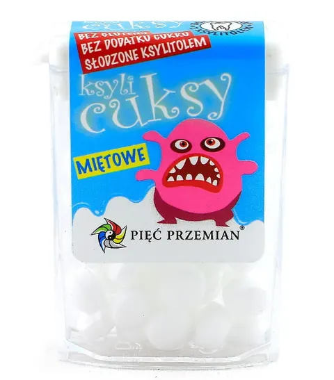 Cuksy Miętowe Słodzone Ksylitolem 13 g Pięć Przemian