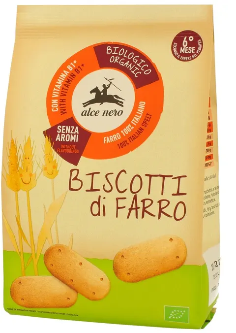 6 mc CIASTKA ORKISZOWE Z WITAMINĄ B1 BIO 250 g - ALCE NERO
