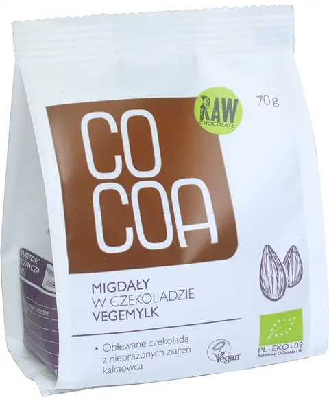 Migdały w Czekoladzie Vegemilk BIO 70 g Cocoa