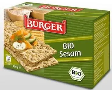 Pieczywo Chrupkie Żytnie Razowe z Sezamem BIO 250 g Burger
