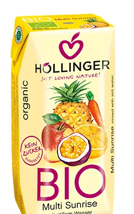 Napój Wieloowocowy z Sokiem z Marchwi Sunrise BIO 200 ml Hollinger