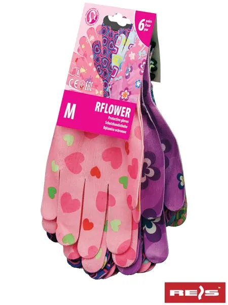 Reis - RFLOWER - Rękawice ochronne ogrodowe damskie rozm. M