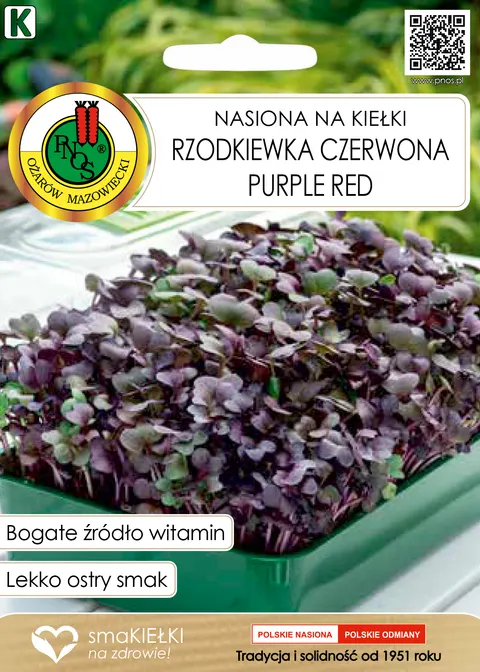 Nasiona na kiełki RZODKIEWKA CZERWONA PURPLE RED 5g