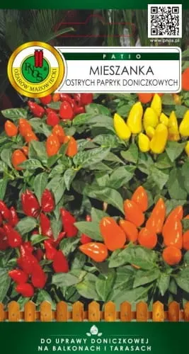 PNOS Mieszanka ostrych papryk doniczkowych 0,6g Patio figura, kordara, foxta