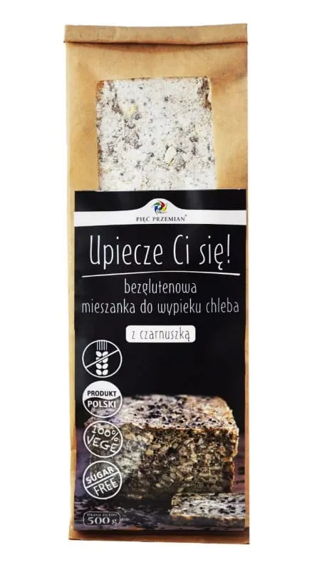 Chleb z Czarnuszką Bezglutenowy Mieszanka do Wypieku 500 g Pięć Przemian