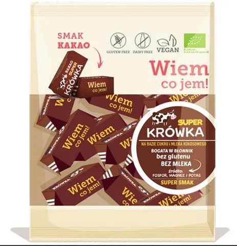 Krówki Bezmleczne Kakaowe Bezglutenowe BIO 150 Super Krówka