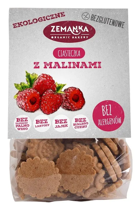 Ciasteczka z Malinami BIO 100 g Zemanka