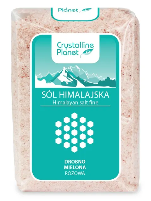 Sól Himalajska Różowa Drobno Mielona 600 g Crystalline Planet