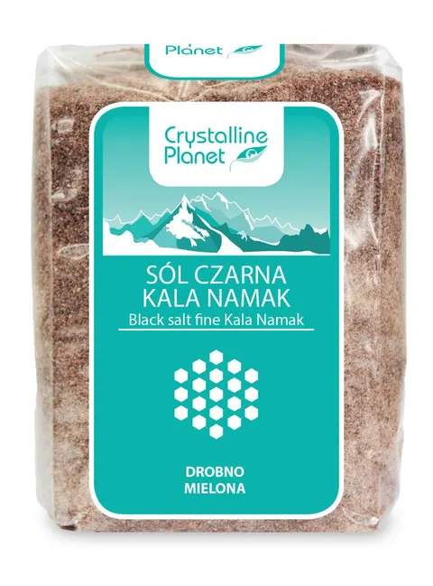 Sól Czarna Kala Namak Drobno Mielona 600 g Crystalline Planet