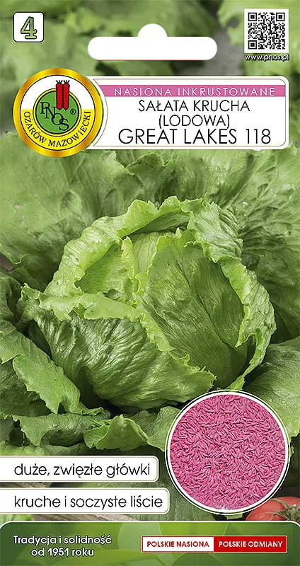Sałata głowiasta krucha Great Lakes 118 inkrust. 1g