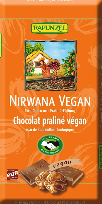 Czekolada Couverture z Nadzieniem Pralinowym Nirwana BIO 100 g Rapunzel