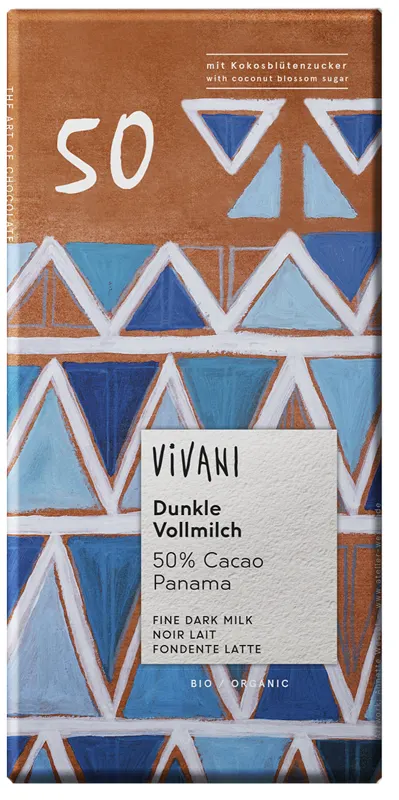 Czekolada Mleczna Gorzka 50% Kakao BIO 80 g Vivani