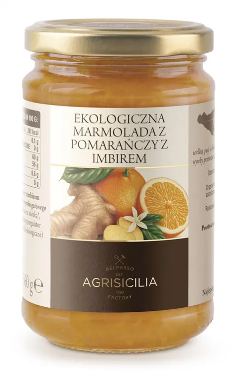 Marmolada z Pomarańczy z Imbirem BIO 360 g Agrisicilia