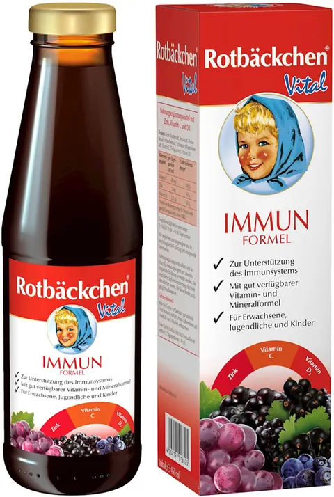Sok Wieloowocowy NFC z Cynkiem, Witaminą C i D3 450 ml Rotbackchen