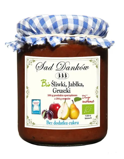 Śliwka - Jabłko - Gruszka bez cukru BIO 270 g Sad Danków